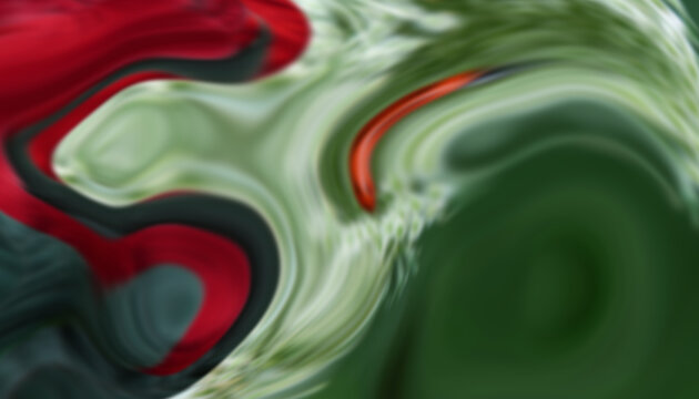 Abstract Swirling Liquid Marble Texture with Red Green and White