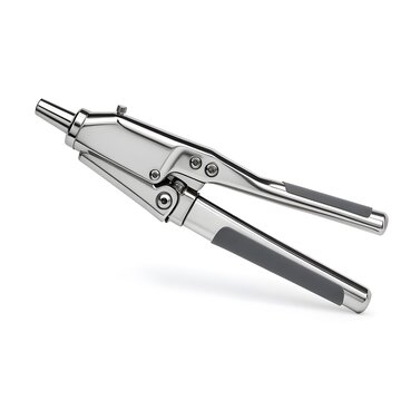 Chrome metal hand riveter tool with fastener