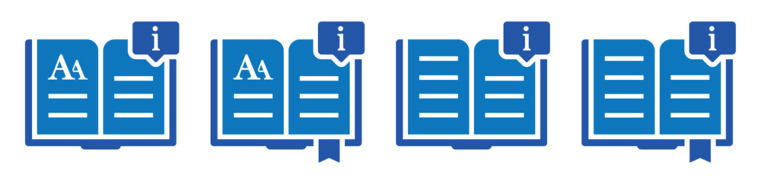 Book information set icon illustration