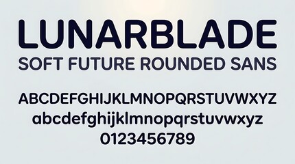 Obraz premium Lunarblade Soft Future Rounded Sans Font Alphabet Typeface Design