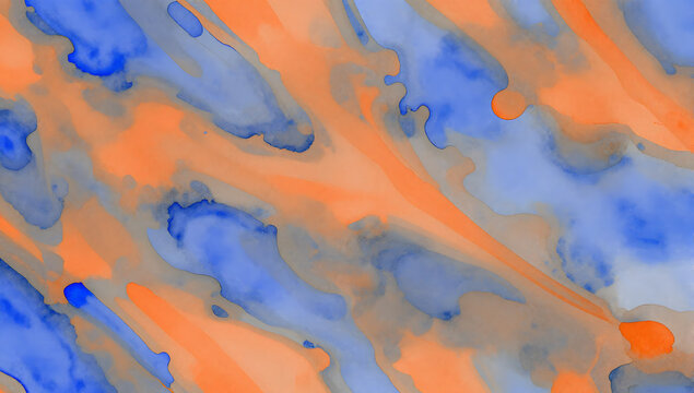 Vibrant Swirls of Color: An abstract blend of warm orange and cool blue hues creates a dynamic, fluid pattern, evoking a sense of movement and artistic expression.