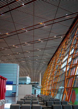 High Curved Ceiling Architectural Hall at Beijing Capital Airport