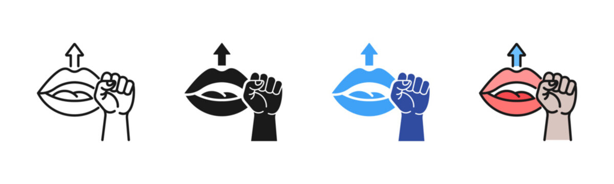 Verbal Retaliation icon set multiple style collection