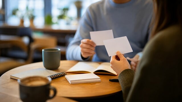 Cafe Conversation Practice With Blank Language Learning Cards