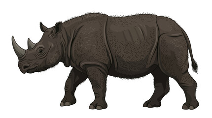 Fototapeta premium Sumatran_rhinoceros_illustration