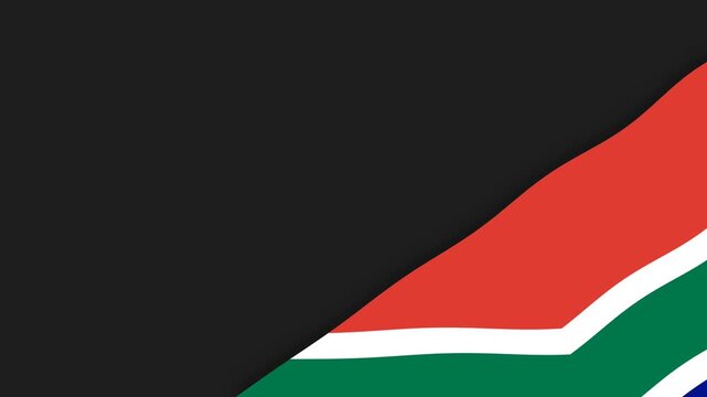 South Africa Flag Waving in Lower Corner Alpha Background Motion Graphic Animation.