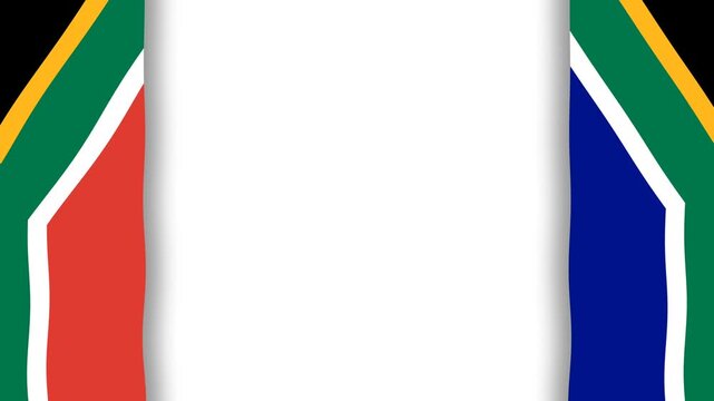 South Africa Flag Frame Motion Graphic Background Banner for Presentation or Video Copy Space.