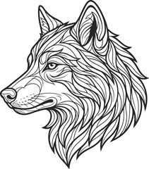 Fototapeta premium wolf head vector illustration