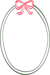 Obraz premium vintage oval bow frame ribbon decorative clipart