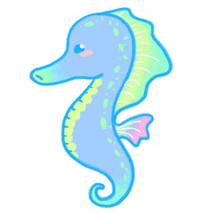cute blue seahorse © Ucupskii