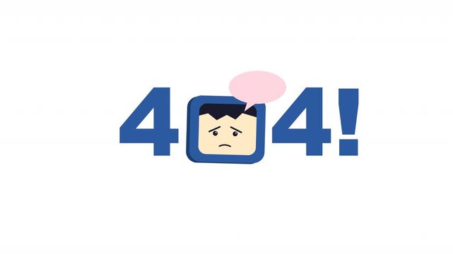 404 web error page not found featuring an animated confused sad face avatar