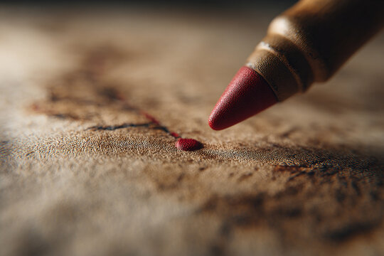 Red point on paper texture generated.AI