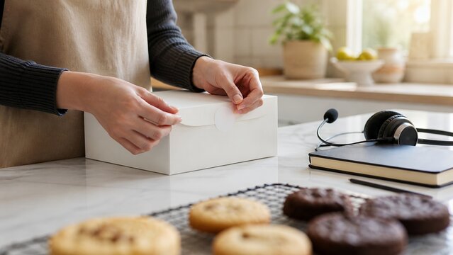 Home bakery order service packing blank pastry box