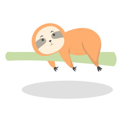 Fototapeta premium Adorable Sloth in a Cartoon Design.