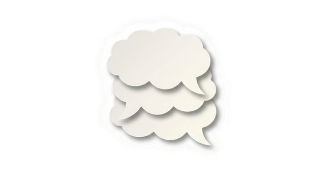 Stack of three layered speech bubbles isolated on transparent background