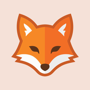 Stylized orange fox head icon on a plain background