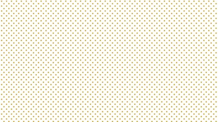 Golden polka dot pattern featuring small circles arranged in a uniform grid on a clean crisp white paper background texture © Harsh