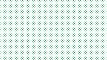 Green polka dot pattern featuring small circles arranged in a perfectly aligned symmetrical grid on a clean crisp white background © Harsh