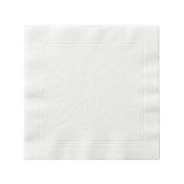 Clean square white paper napkin for dining