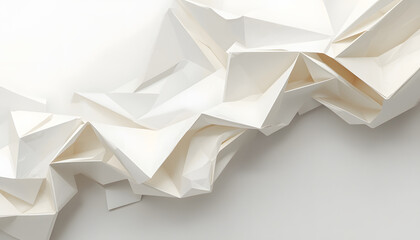 Obraz premium Minimal White Folded Paper Sculpture Abstract Background