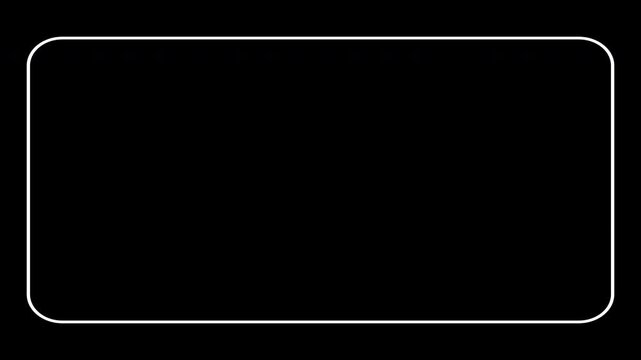 Simple White Frame Appearing and Disappearing Animation Transparent  Background, Minimal Rectangle Border Drawing Effect Loop Video