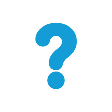 Blue question mark icon symbol representing help and information isolated on transparent background, Vector