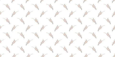 seamless pattern of elegant brown and tan organic leaves floating on a crisp white background. Ideal for minimalist fashion, clean textile prints, and modern designs © Dunzz