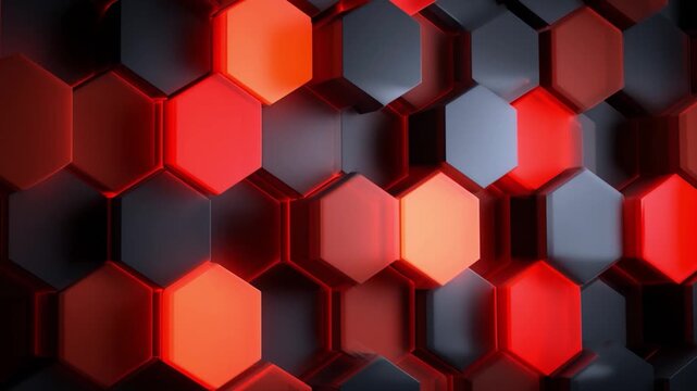 Modern presentation background, featuring a clean geometric hexagon pattern with subtle depth and cinematic lighting
