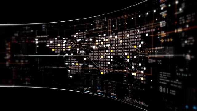 Abstract particle motion with vibrant colors, digital flowing particles, VR, futuristic sci-fi, tech innovation, and immersive cyber space background