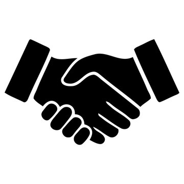 Professional business handshake icon representing agreement partnership collaboration and successful negotiation deal concept graphic vector illustration
