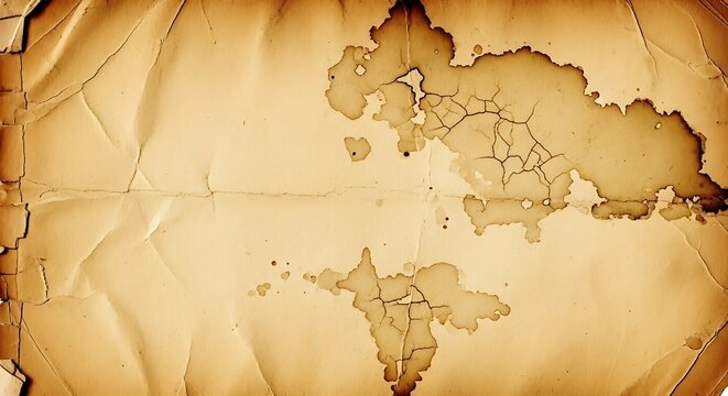 Old vintage paper map on brown surface