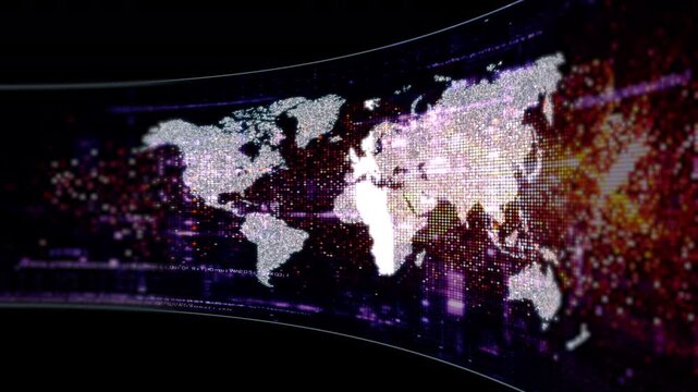 Abstract particle motion with vibrant colors, digital flowing particles, VR, futuristic sci-fi, tech innovation, and immersive cyber space background