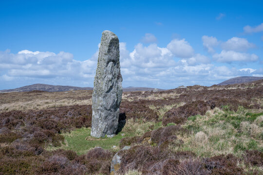 An Carra standing stone, South Uist, Outer Hebrides, Scotland