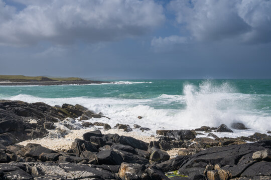 Stormy seas near Udal, North Uist, Outer Hebrides, Scotland