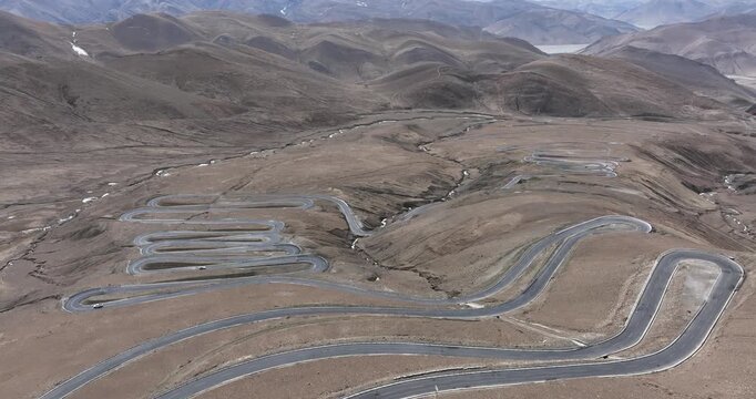 The 108 bends of Mount Everest in tibet, China