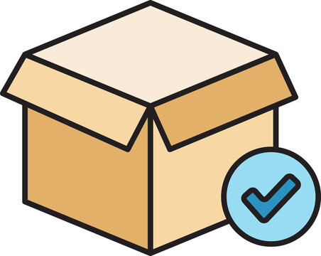 Box with Check Mark Button Icon
