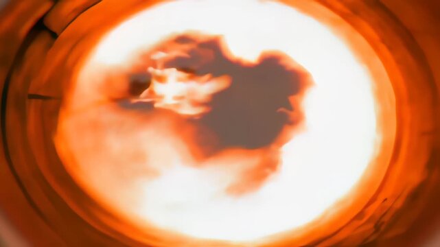Glowing Fireball And Hot Smoke Inside Engine