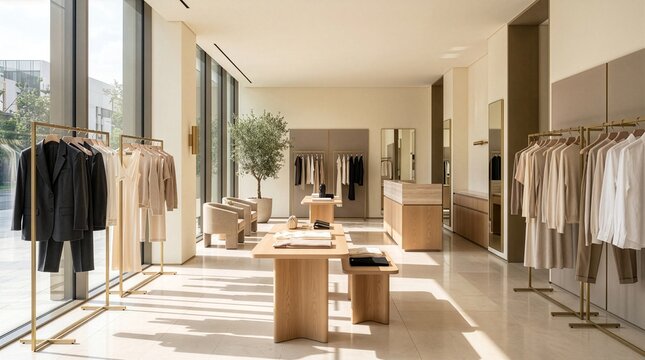 Sophisticated fashion boutique with open concept design