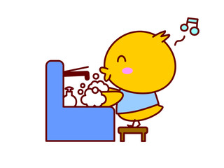 手洗いするひよこ © twomoons