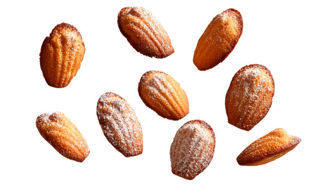 Golden French Madeleine Cakes Isolated