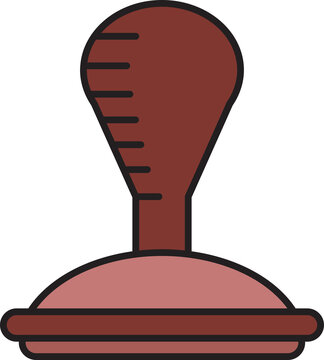 wooden rubber stamp icon

