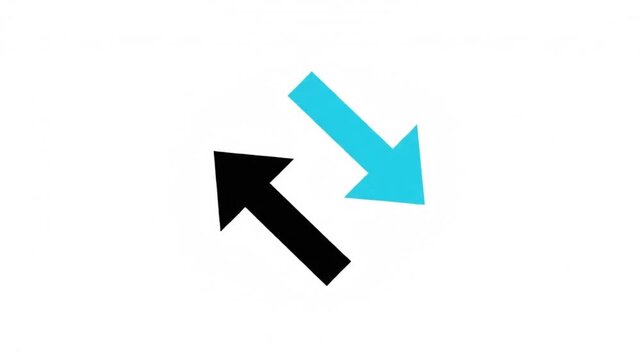 Simple blue and black arrows showing upward and downward movement, direction, change, and comparison.