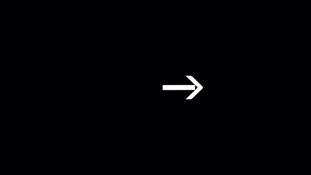 Geometric arrow symbol on black background. Suitable for sleek design elements in presentations, websites, or marketing materials needing direction.