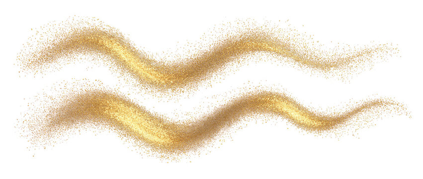 Sparkling Golden Dust Wave Design Elements
