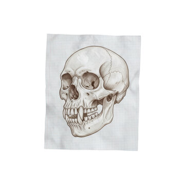 Detailed Hand Drawn Sketch of a Human Skull