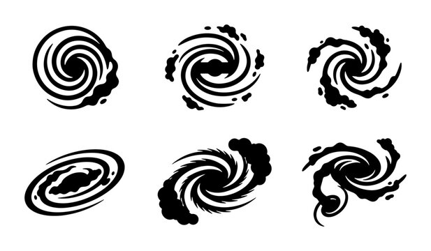 Cosmic Swirls, Galaxy Vortexes, Black Hole Icons, Space Phenomena, Abstract Energy Forms