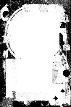 Glitch distorted grungy isolated layers . Design element for brochure, social media, posters, flyers. Overlay texture.Textured banner with Distress effect .Vector halftone dots . Screen print texture