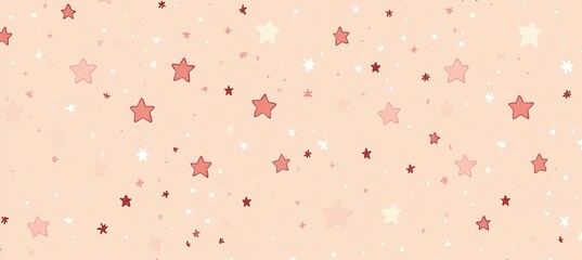 Naklejka premium Seamless Summer Peach Aesthetic Background Composed With Decorative Various Cute Star Shapes Flatlay