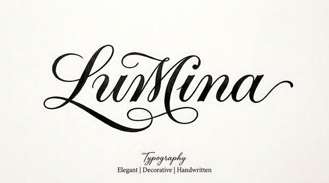 Elegant handwritten typography design with decorative script style