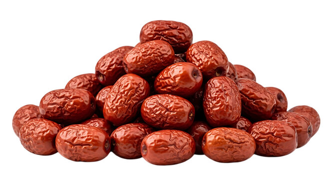 Heap of Dried Red Jujube Fruits Isolated on Black.